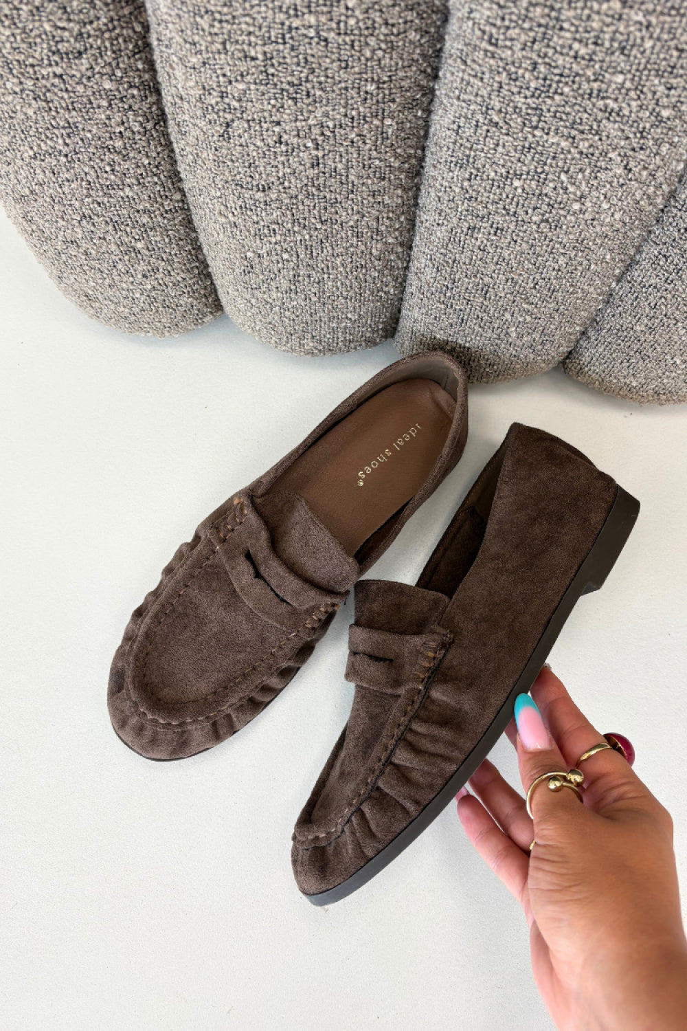 Step In Style Sabley Coffee Faux Suede Flat Moccasins - view 2