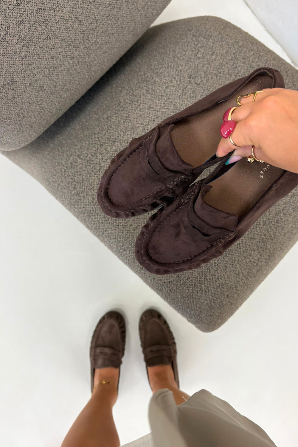 Step In Style Sabley Brown Faux Suede Flat Moccasins - view 2