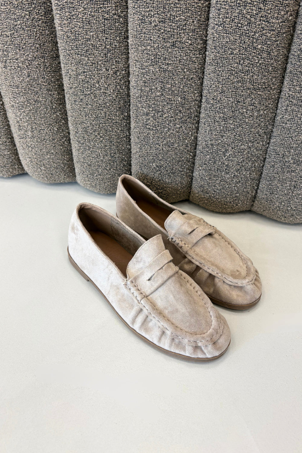 Step In Style Sabley Khaki Faux Suede Flat Moccasins