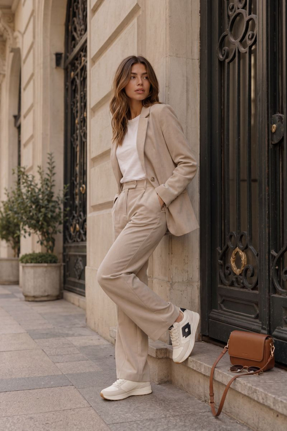 Step In Style White Faux Leather Platform Trainers - view 2