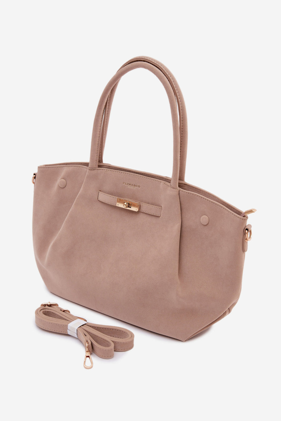 Step In Style Nellia Beige Faux Suede Handbag
