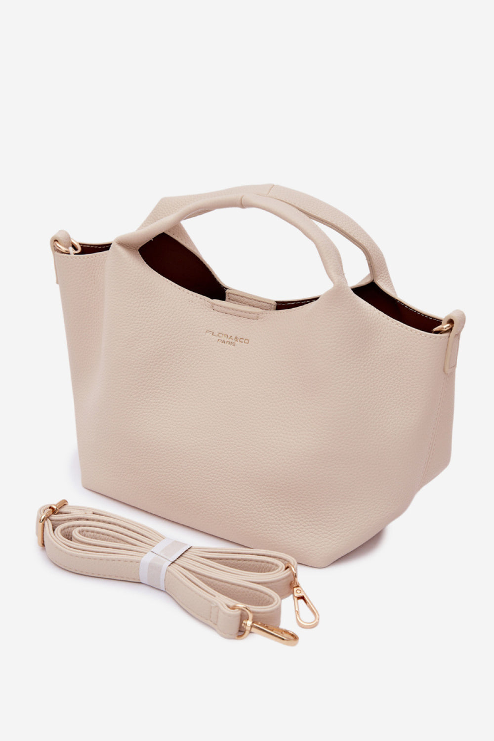 Step In Style Corisse Ecru Faux Leather Handbag