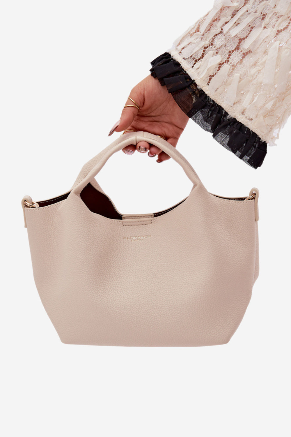 Step In Style Corisse Ecru Faux Leather Handbag - view 3