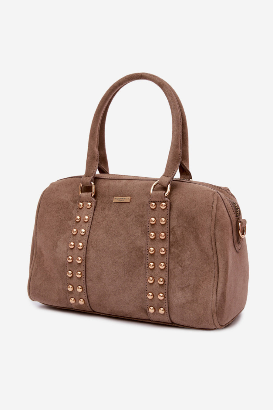 Step In Style Emelle Taupe Faux Suede Handbag