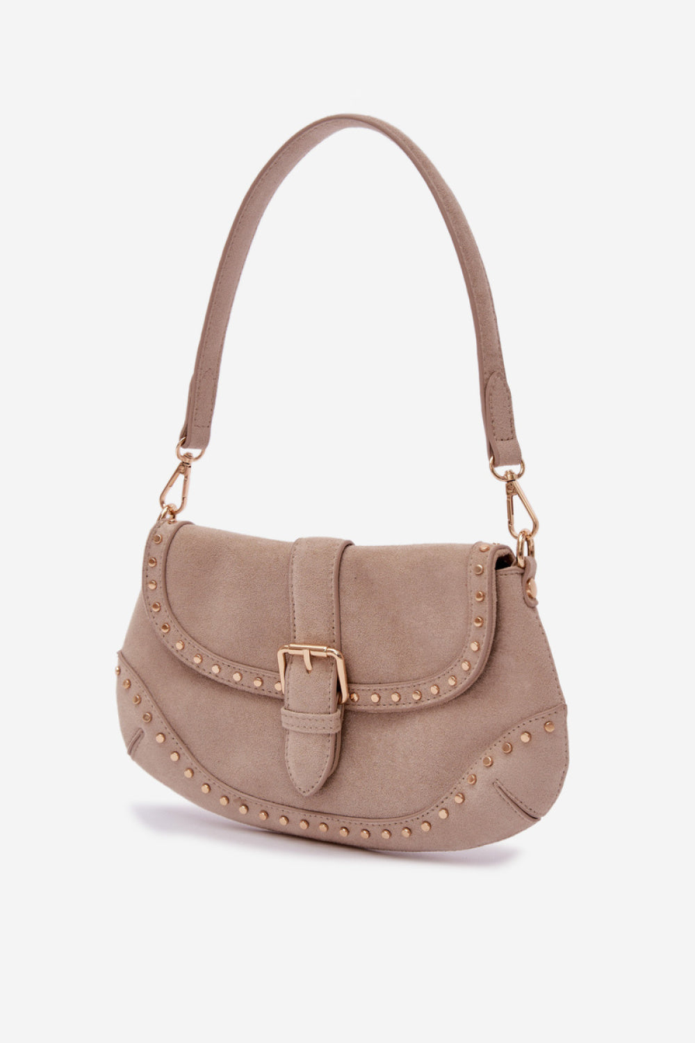Step In Style Clarielle Light Beige Faux Suede Handbag