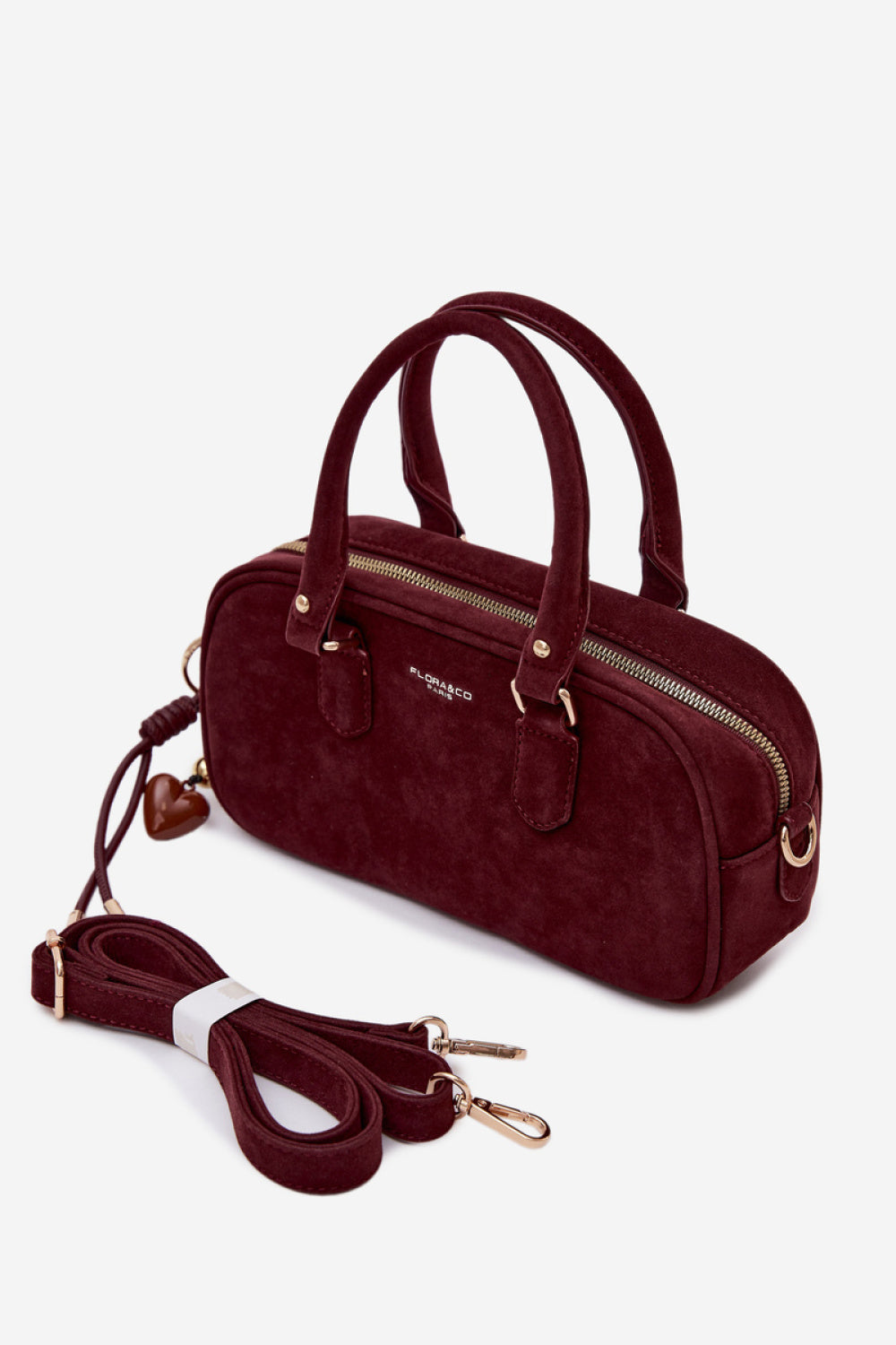 Step In Style Annelle Burgundy Faux Suede Handbag