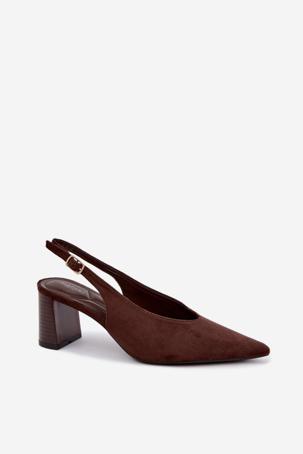 Step In Style Sorenia Chocolate Faux Suede Block Heel Court Shoes - view 2