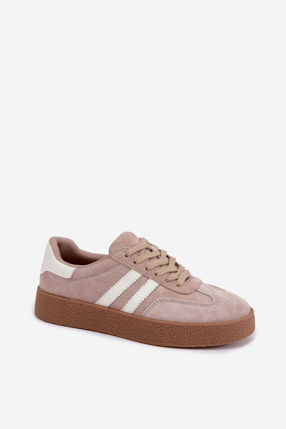 Step In Style Beige Loose Fit Suede Trainers - view 2