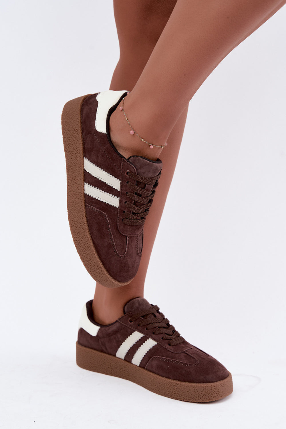 Step In Style White Suede Trainers