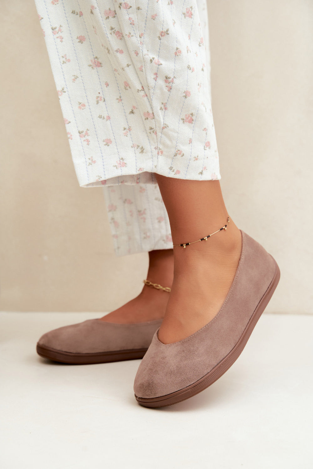 Step In Style Hollin Taupe Faux Suede Ballet Flats - view 3