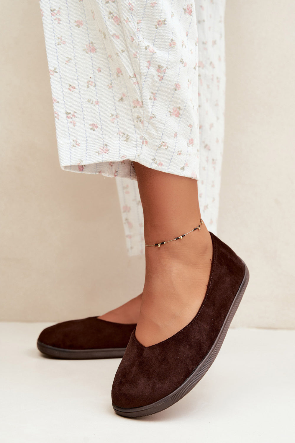 Step In Style Hollin Chocolate Faux Suede Ballet Flats - view 3