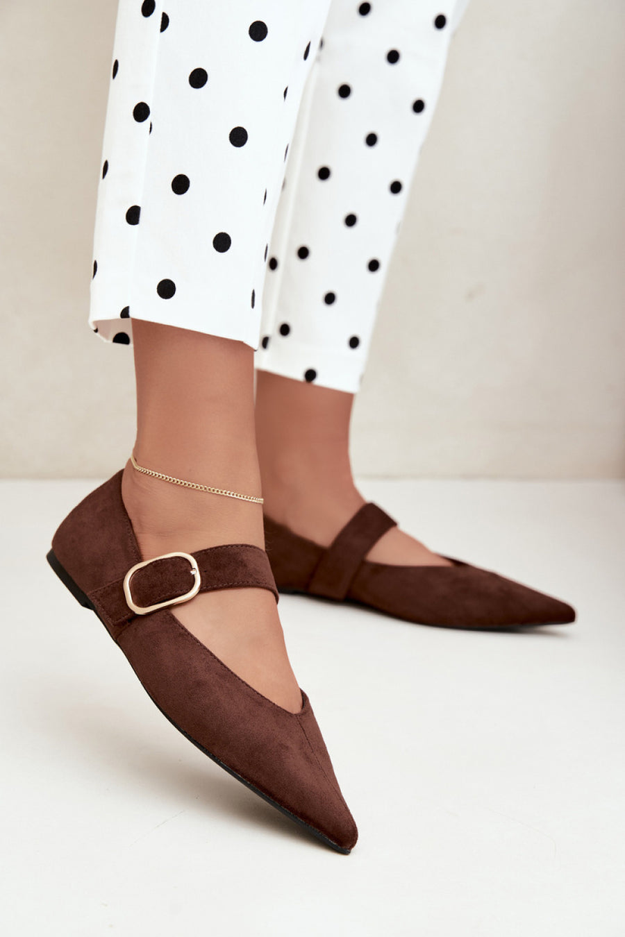 Step In Style Melby Chocolate Faux Suede Ballet Flats