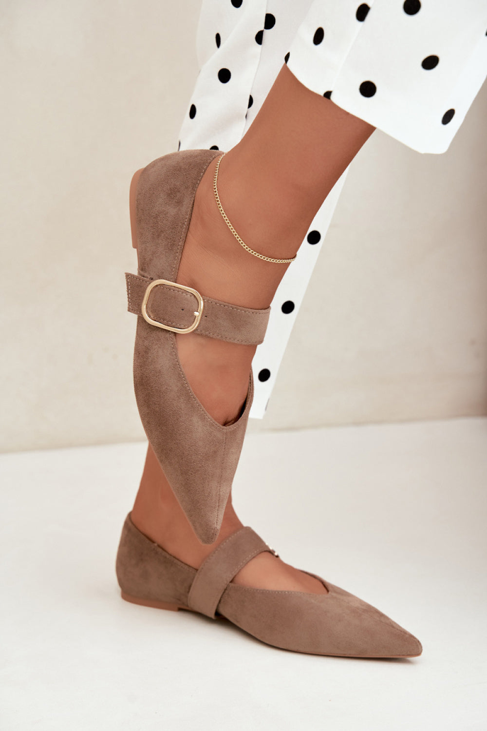 Step In Style Melby Dark Beige Faux Suede Ballet Flats - view 3