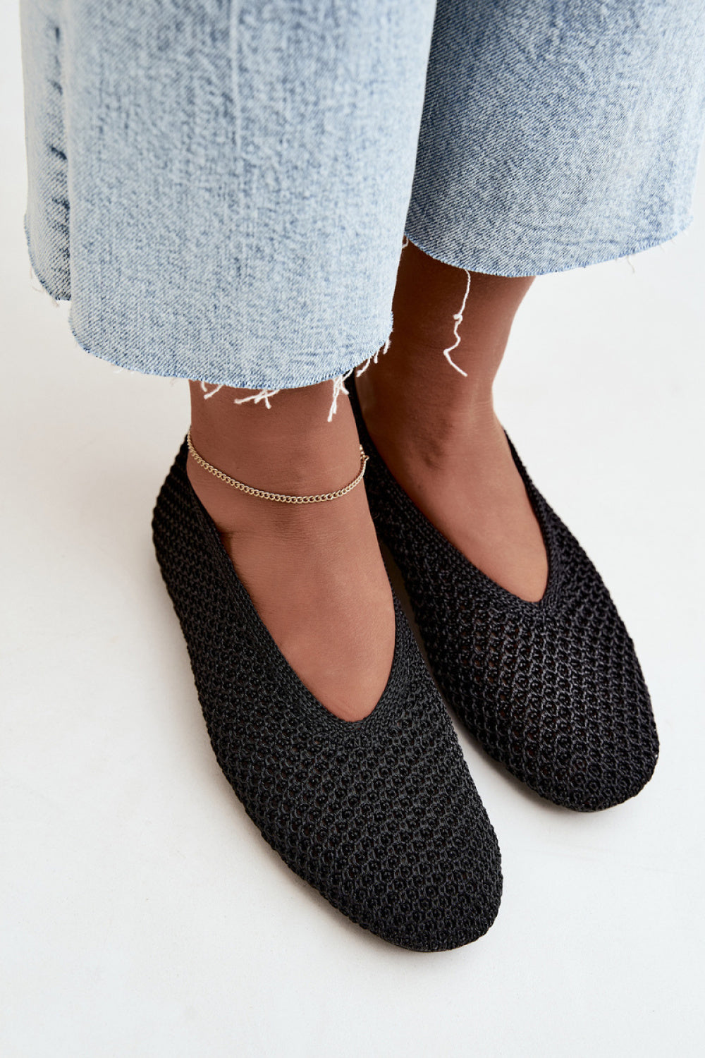 Step In Style Calmore Black Mesh Ballet Flats - view 3