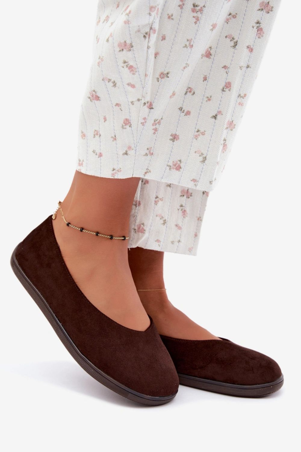 Step In Style Hollin Chocolate Faux Suede Ballet Flats - view 4