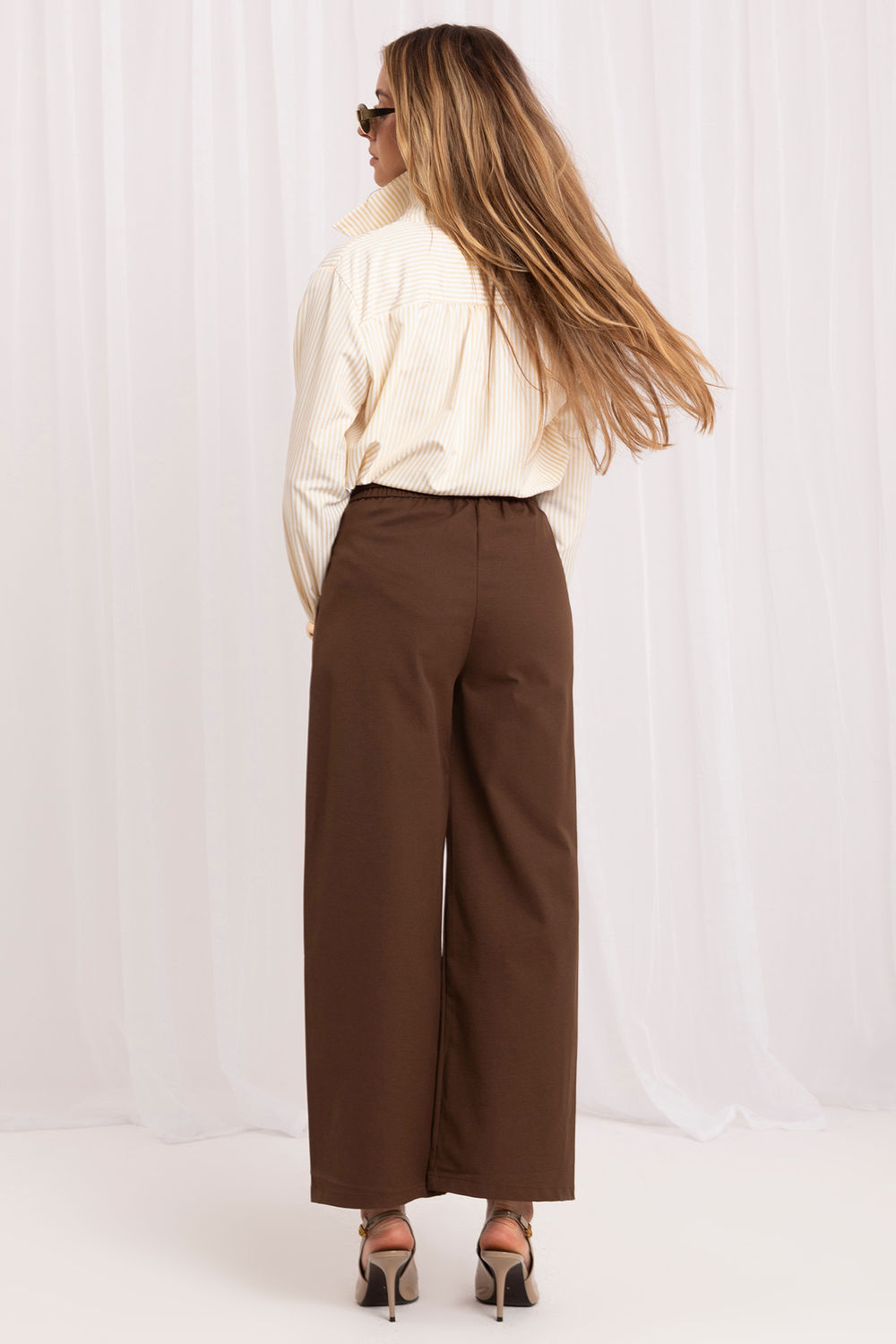 Italy Moda Brown Bodycon High Waisted Culottes - view 3