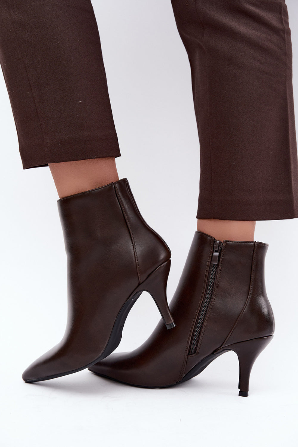 Step In Style Niretta Chocolate Warm Lined Heeled Ankle Boots - view 3
