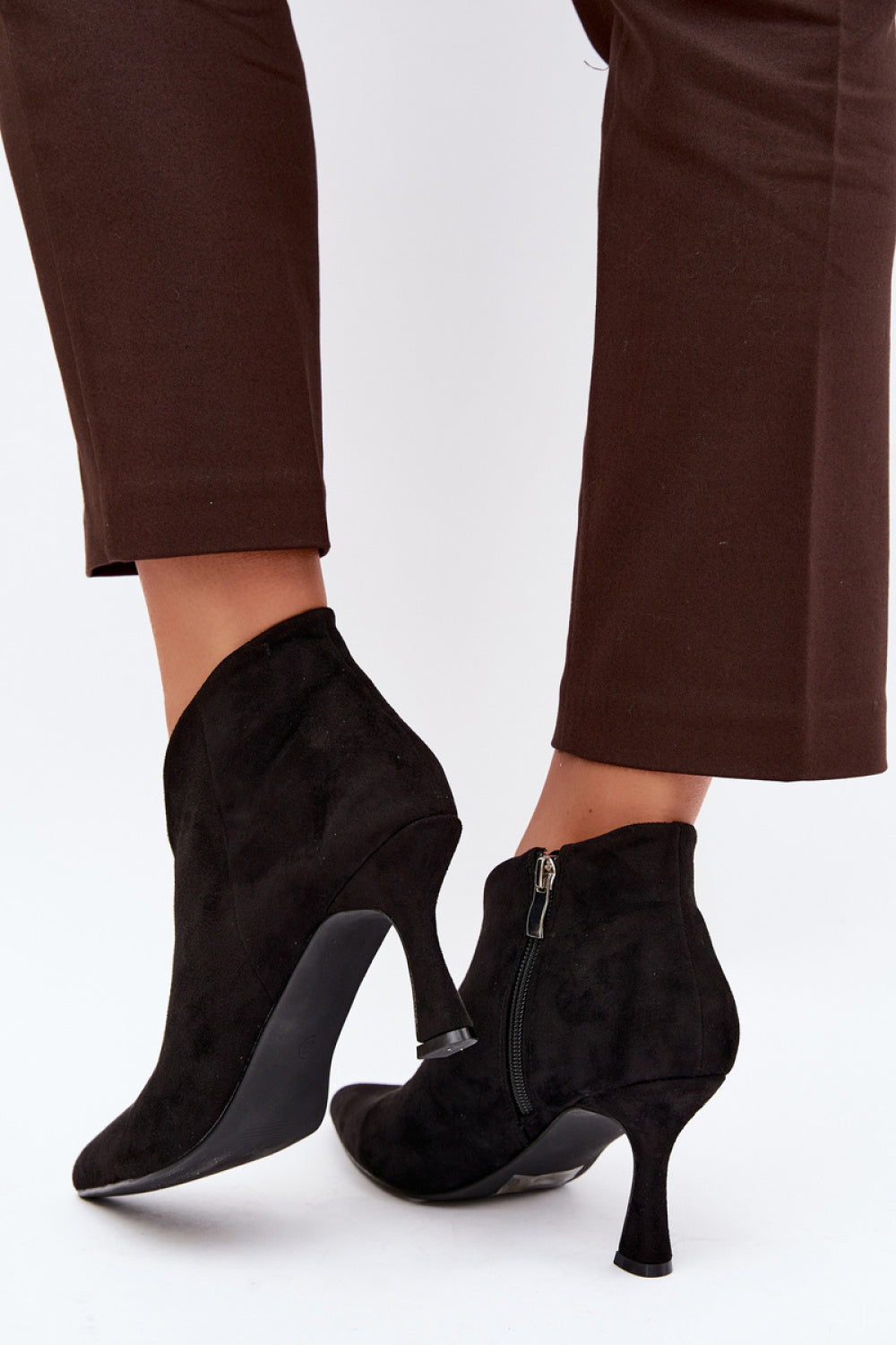 Step In Style Bessia Black Faux Suede Heeled Ankle Boots - view 3