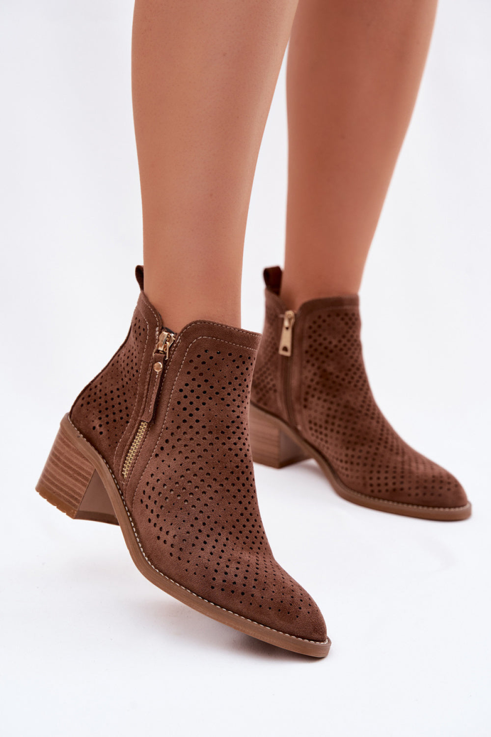 Step In Style Vinceza Brown Leather Lace Up Heeled Ankle Boots