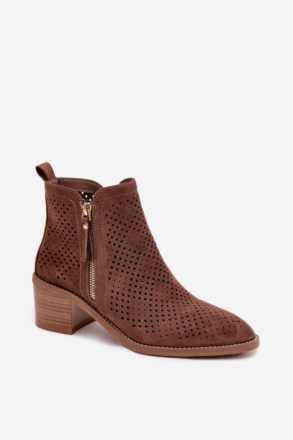 Step In Style Vinceza Brown Leather Lace Up Heeled Ankle Boots - view 2