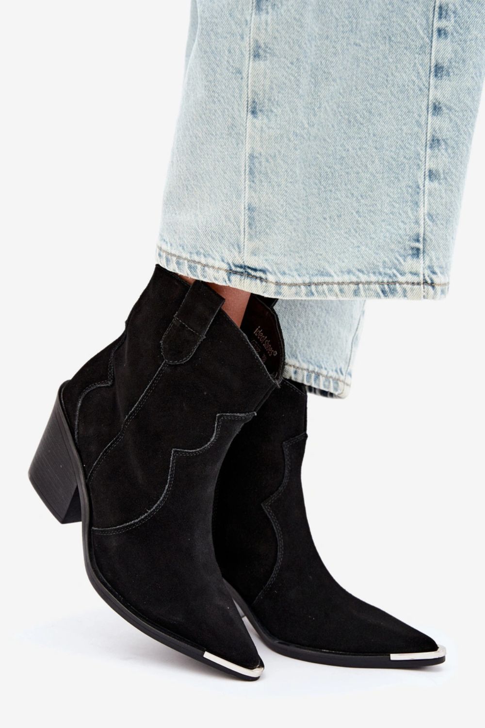 Step In Style Pelsa Black Suede Heeled Ankle Boots - view 3