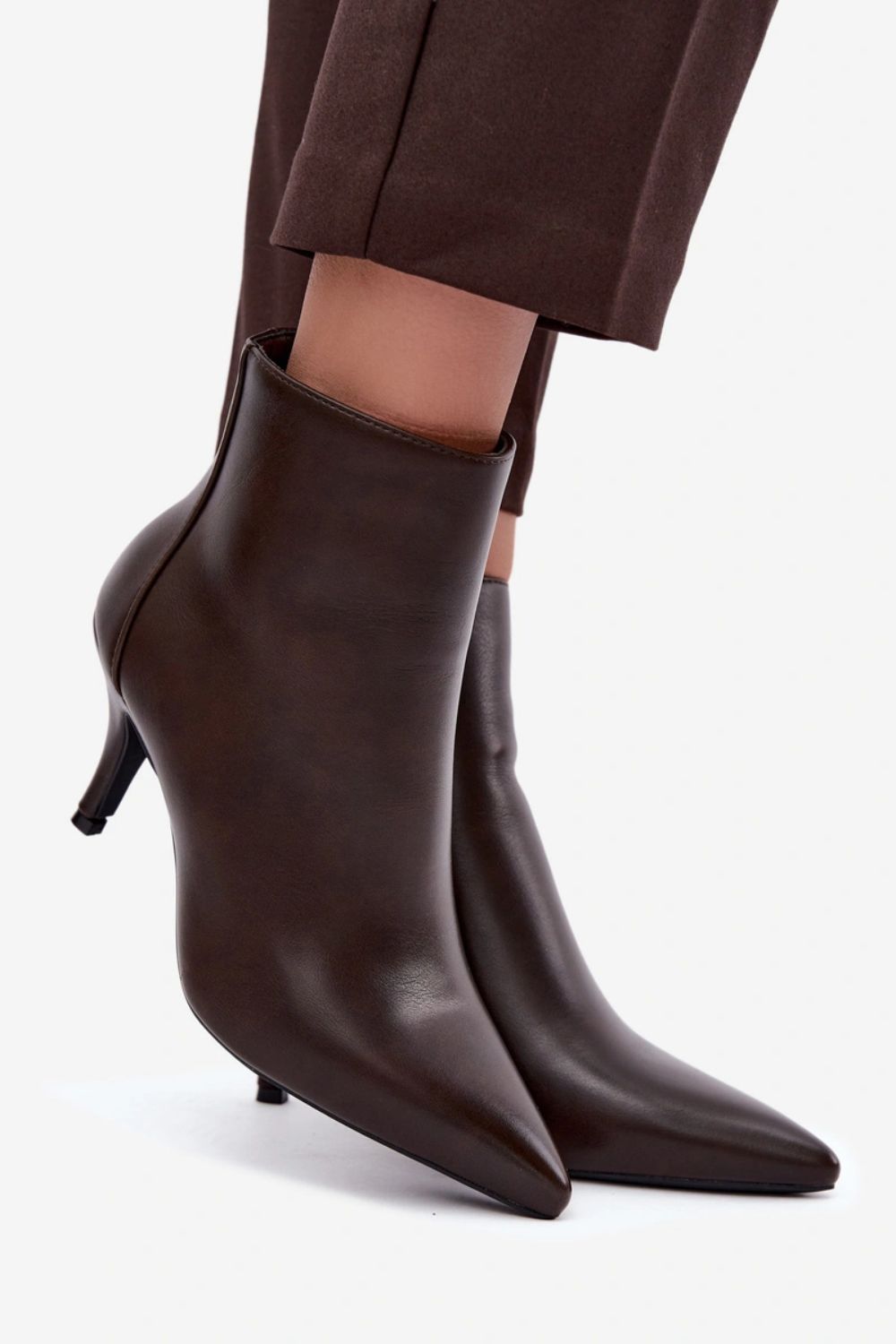 Step In Style Niretta Chocolate Warm Lined Heeled Ankle Boots - view 4