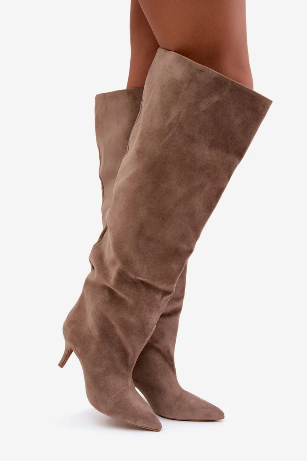 Step In Style Corly Beige Faux Suede Stiletto Heeled Ankle Boots - view 4