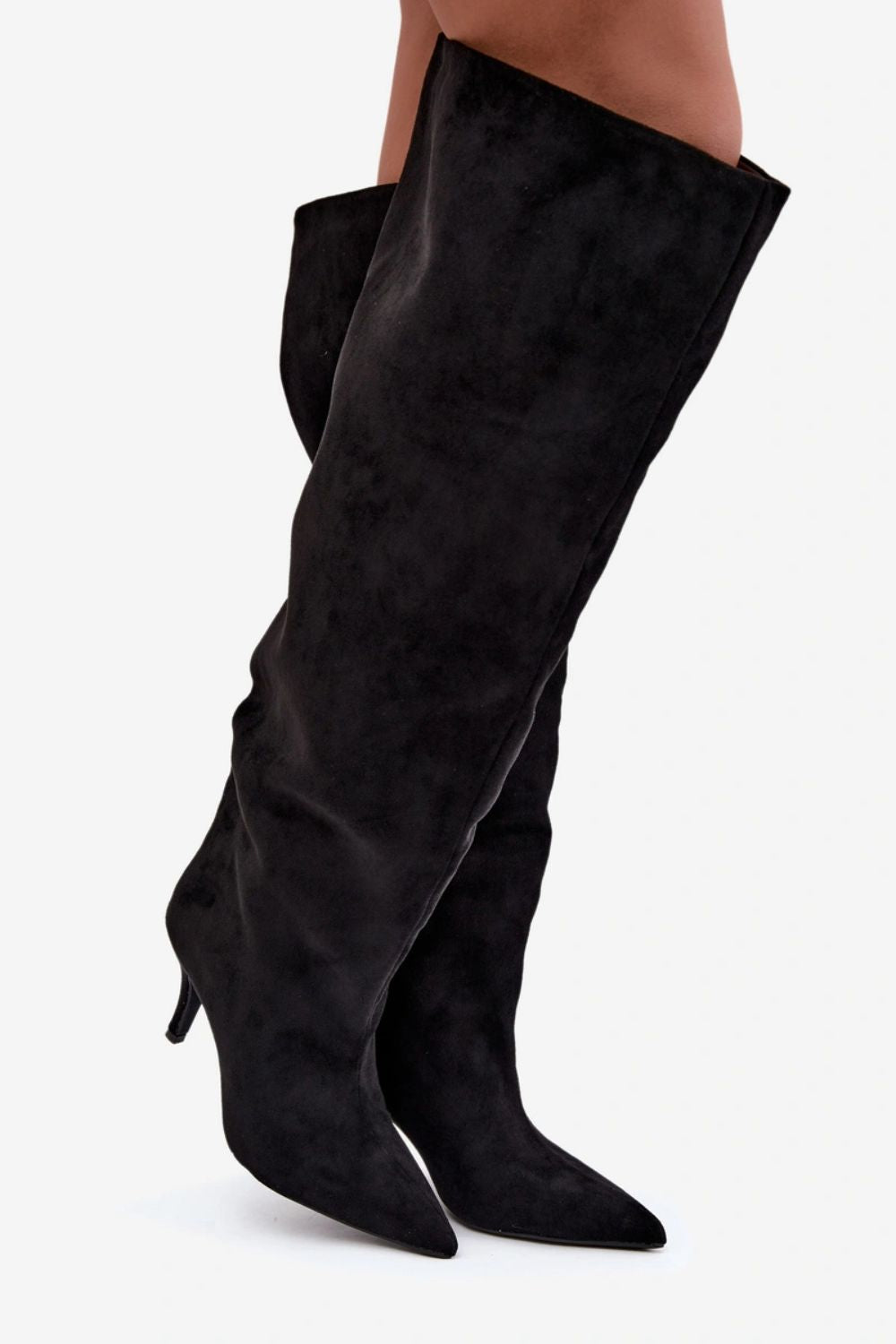 Step In Style Corly Black Faux Suede Stiletto Heeled Ankle Boots - view 2