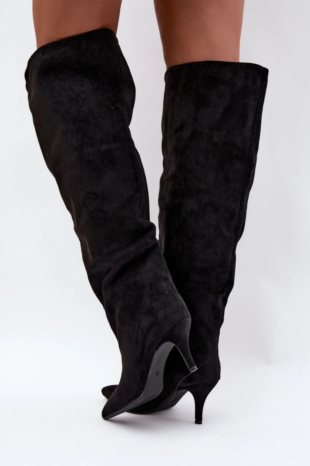 Step In Style Corly Black Faux Suede Stiletto Heeled Ankle Boots - view 3