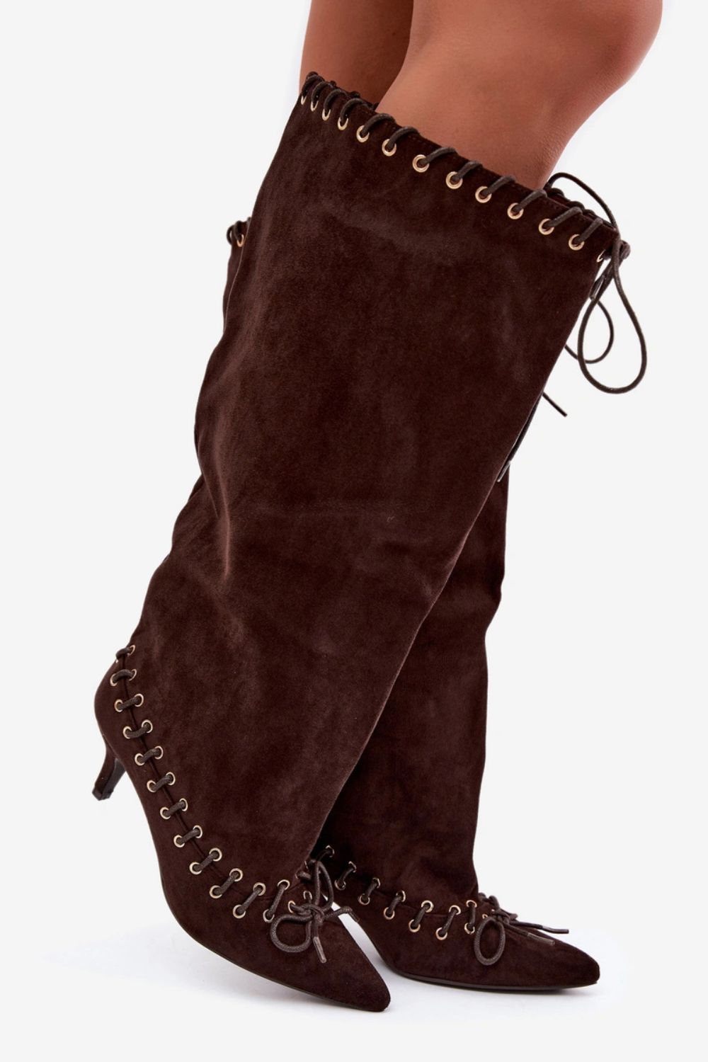 Step In Style Juletta Chocolate Faux Suede Heeled Ankle Boots - view 3