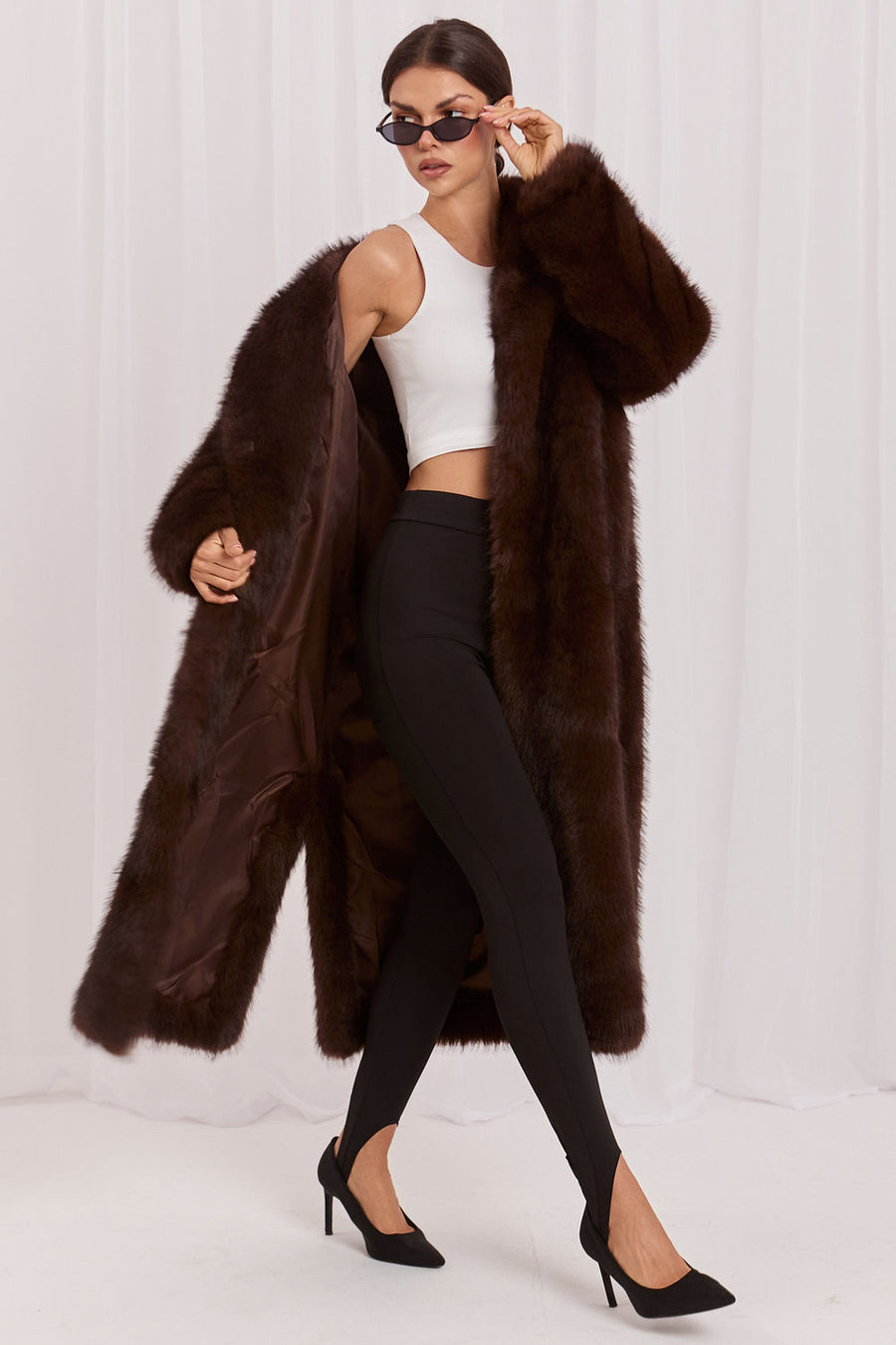 Factory Price Brown Collared Wool Coat