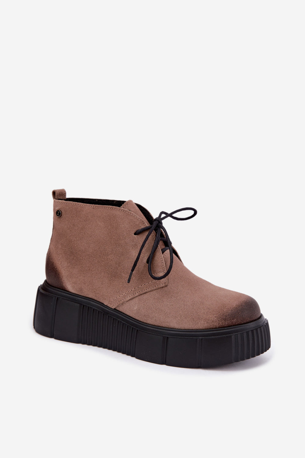 Step In Style Zazoo Beige Suede Warm Lined Platform Shoes - view 2