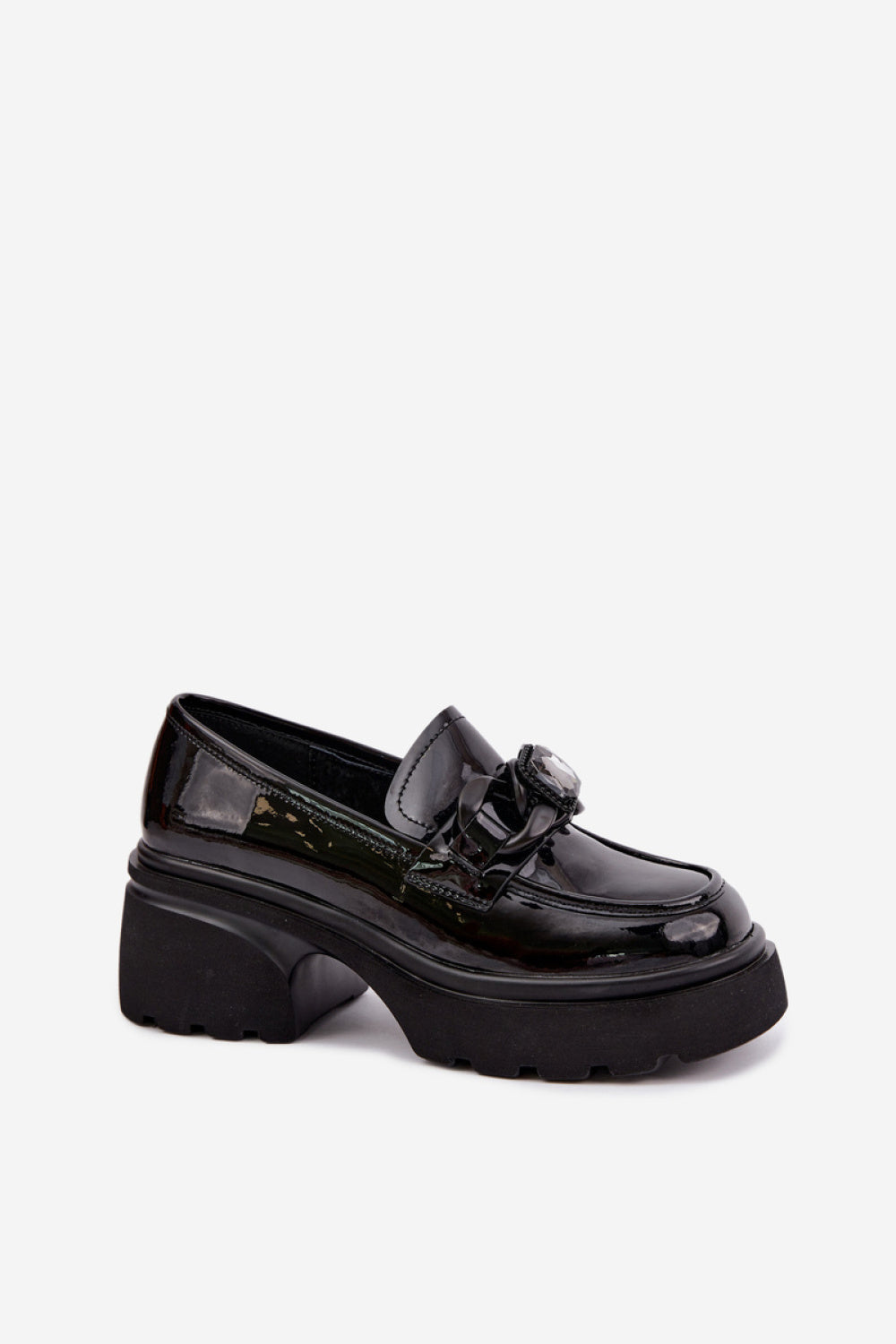 Step In Style Artiker Black Leather Platform Shoes - view 2
