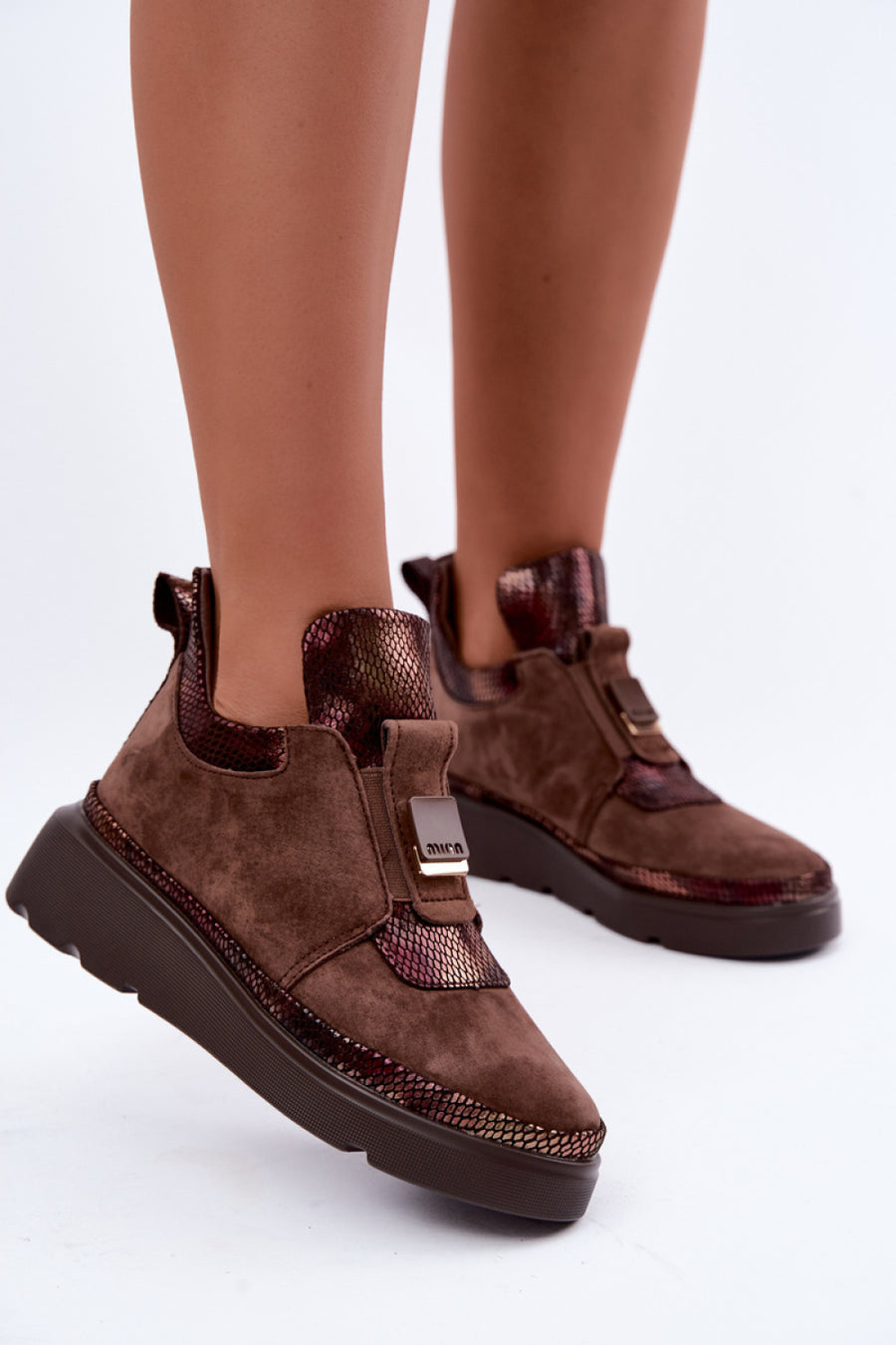 Step In Style Brown Suede Platform Shoes
