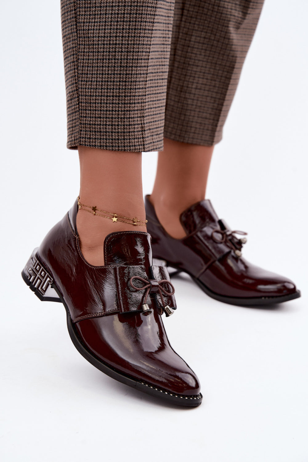 Step In Style Zazoo Burgundy Leather Heeled Shoes