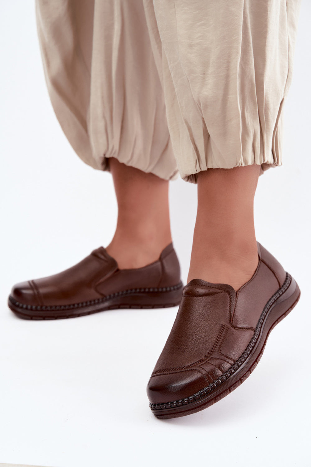 Step In Style Vinceza Brown Leather Shoes