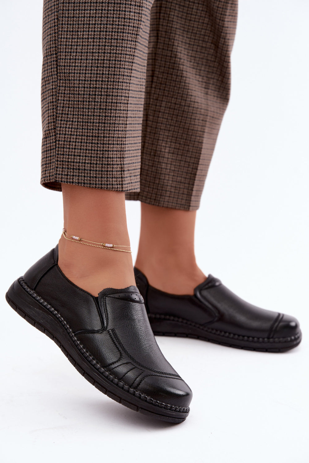 Step In Style Vinceza Black Leather Shoes