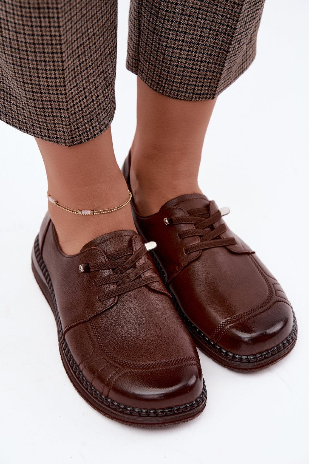 Step In Style Vinceza Brown Leather Lace Up Shoes - view 3