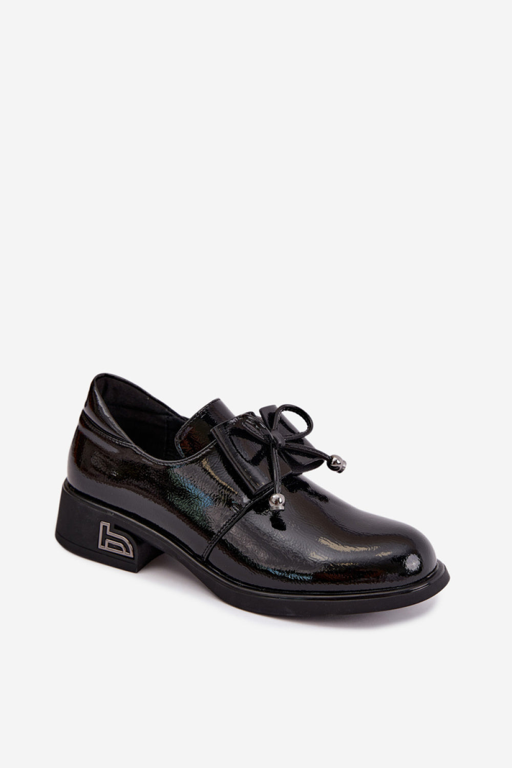 Step In Style Black Patent Heeled Shoes - view 2