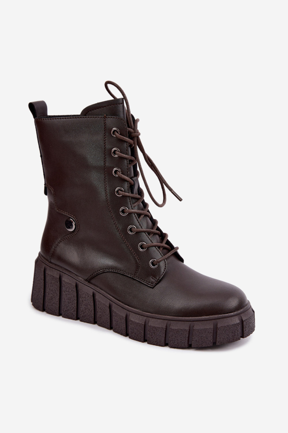 Step In Style Chocolate Leather Warm Lined Wedge Ankle Boots - view 2