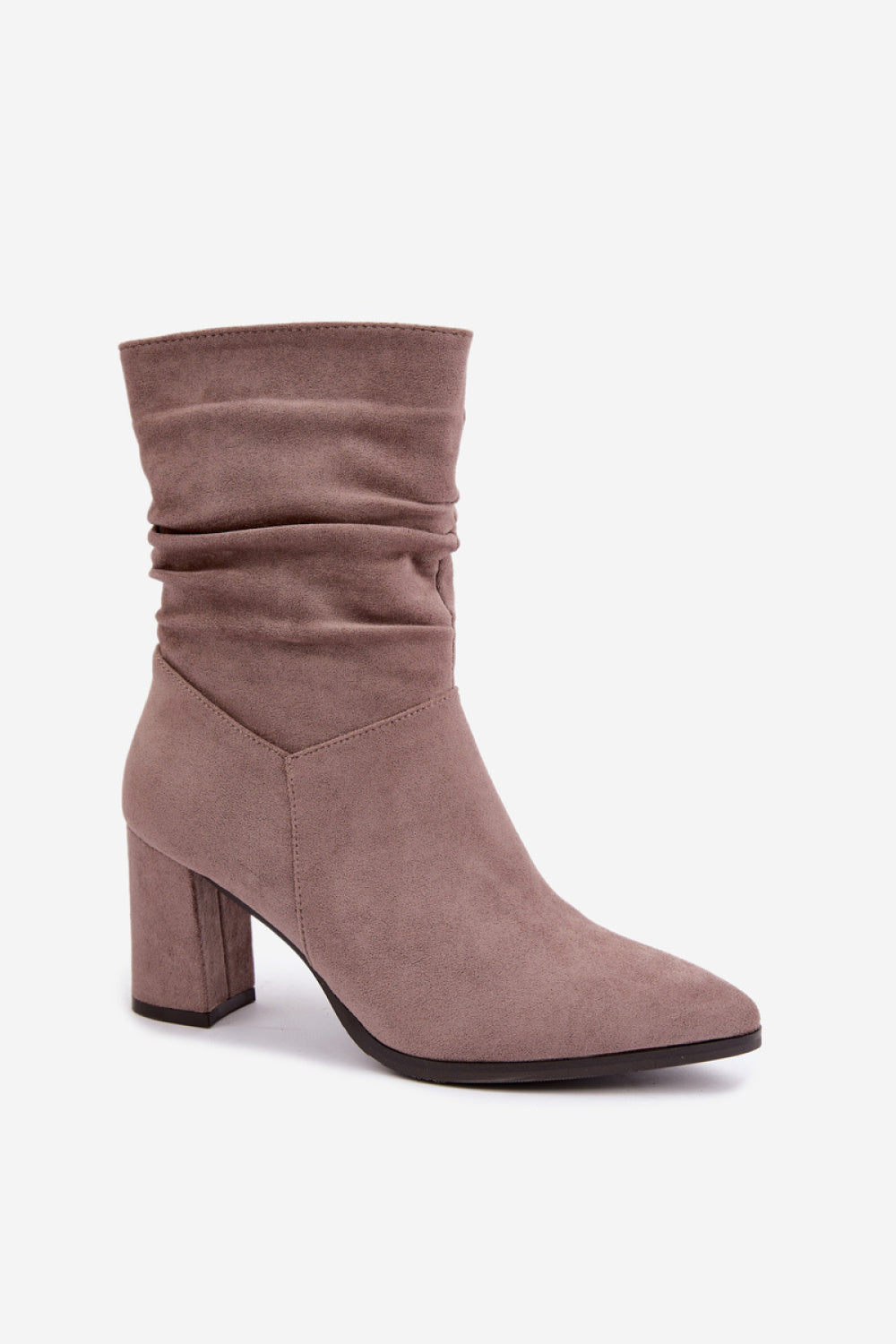 Step In Style Dalessia Taupe Faux Suede Warm Lined Heeled Ankle Boots - view 2