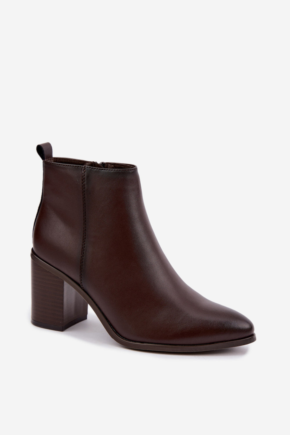 Step In Style Sergio Leone Chocolate Leather Heeled Ankle Boots - view 2