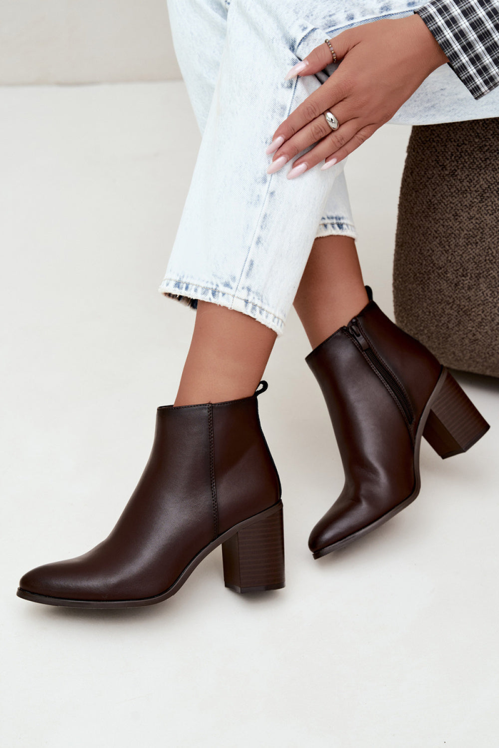Step In Style Sergio Leone Chocolate Leather Heeled Ankle Boots - view 3