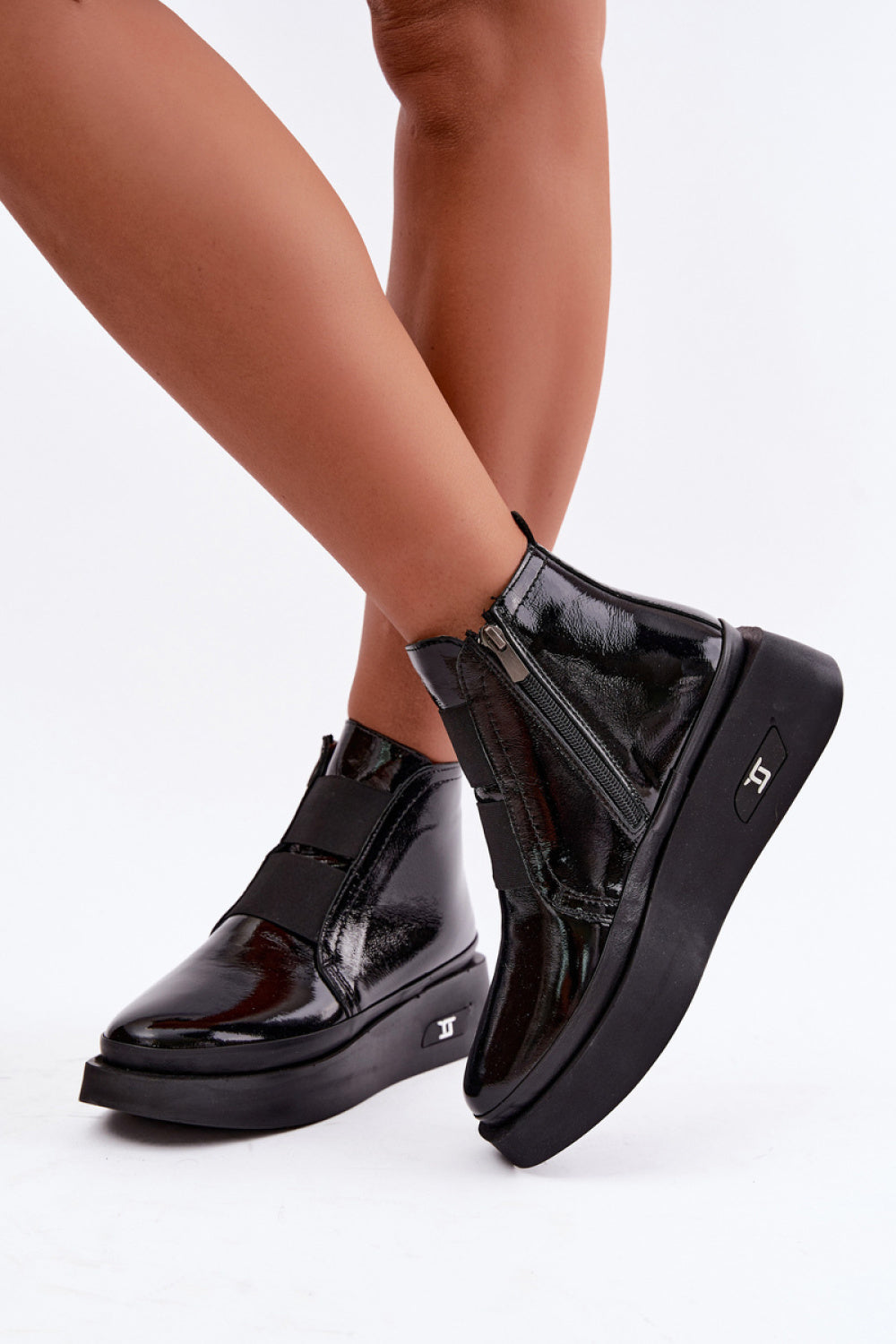 Step In Style Artiker Black Leather Warm Lined Platform Boots - view 3