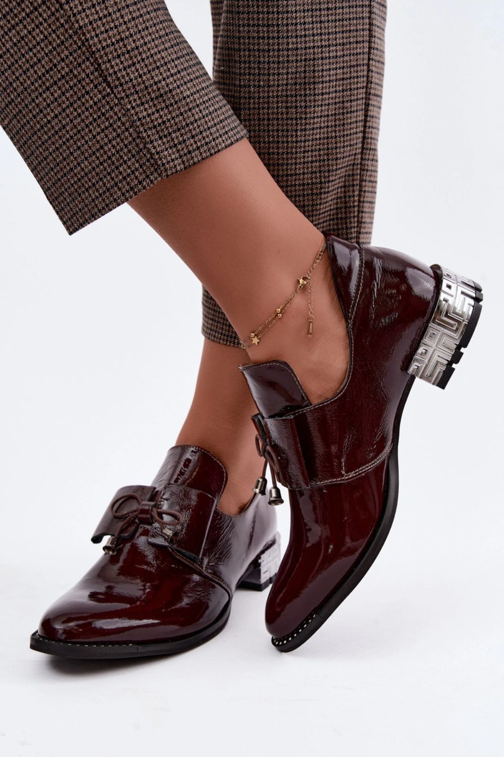 Step In Style Zazoo Burgundy Leather Heeled Shoes - view 4