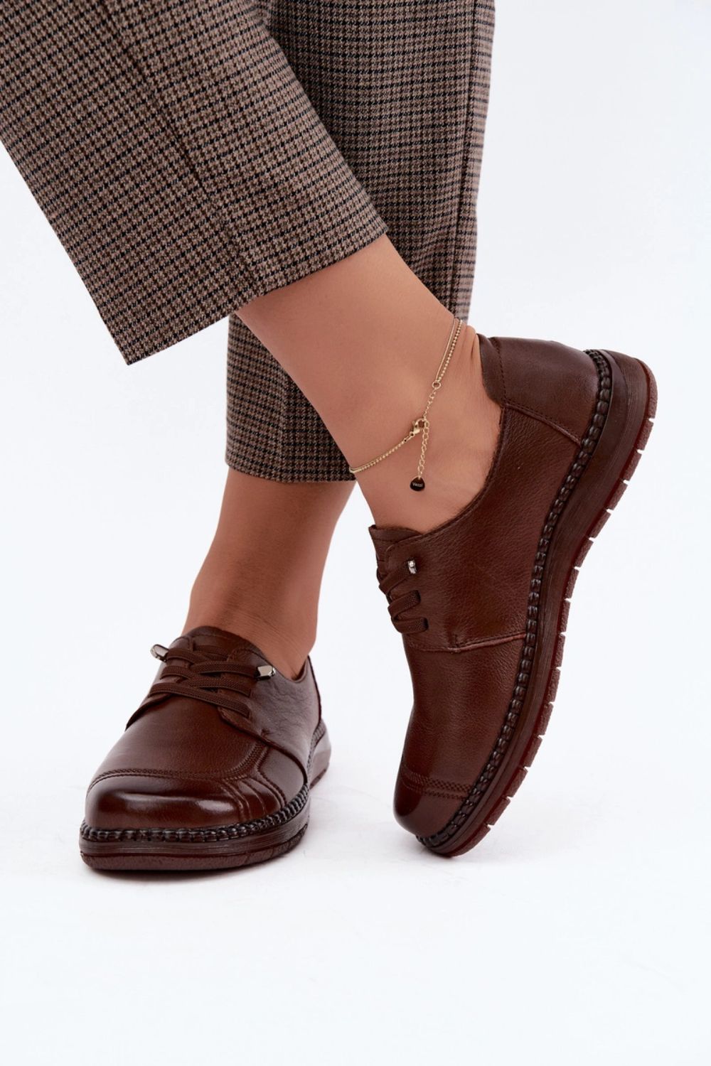 Step In Style Vinceza Brown Leather Lace Up Shoes - view 4