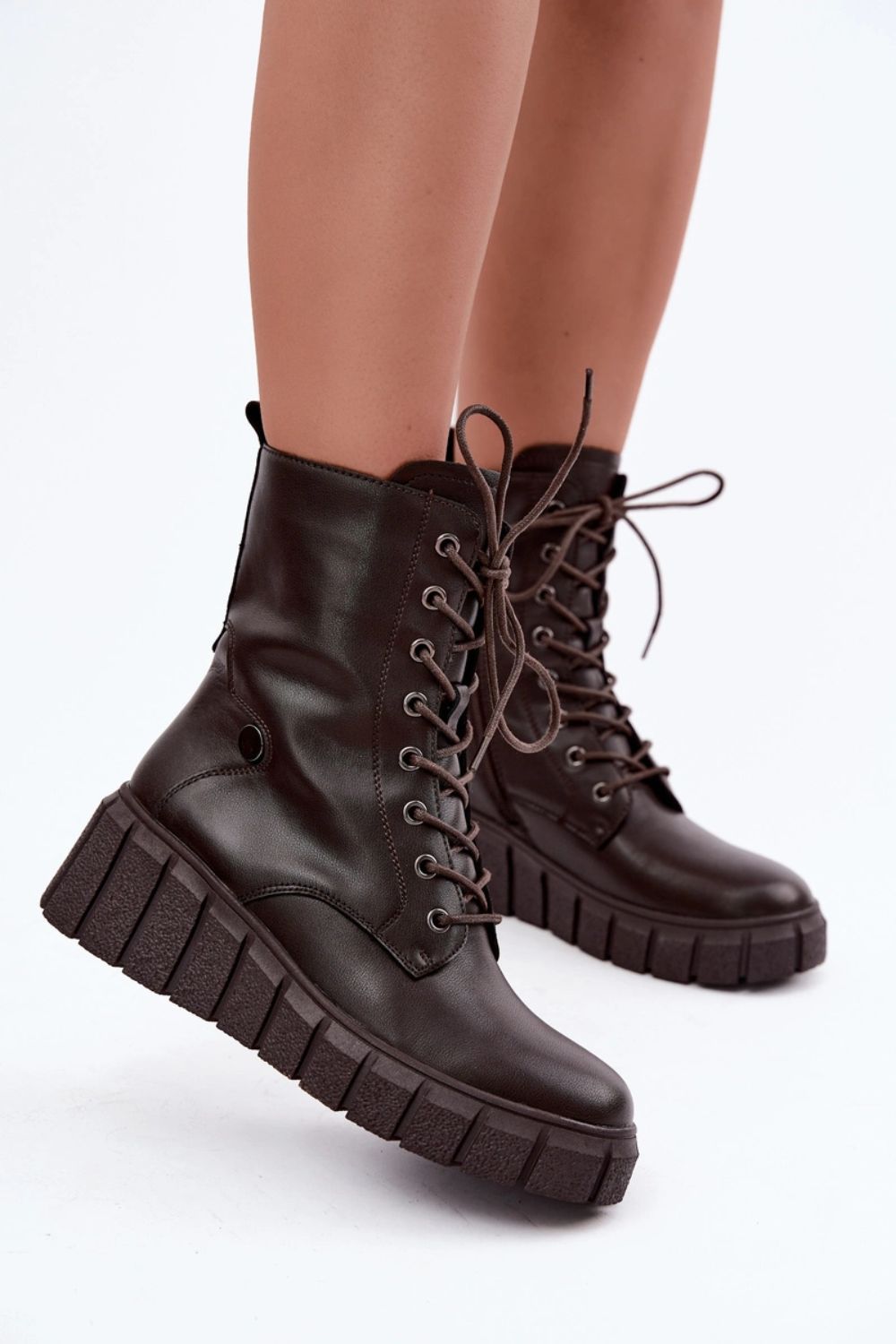 Step In Style Chocolate Leather Warm Lined Wedge Ankle Boots - view 3