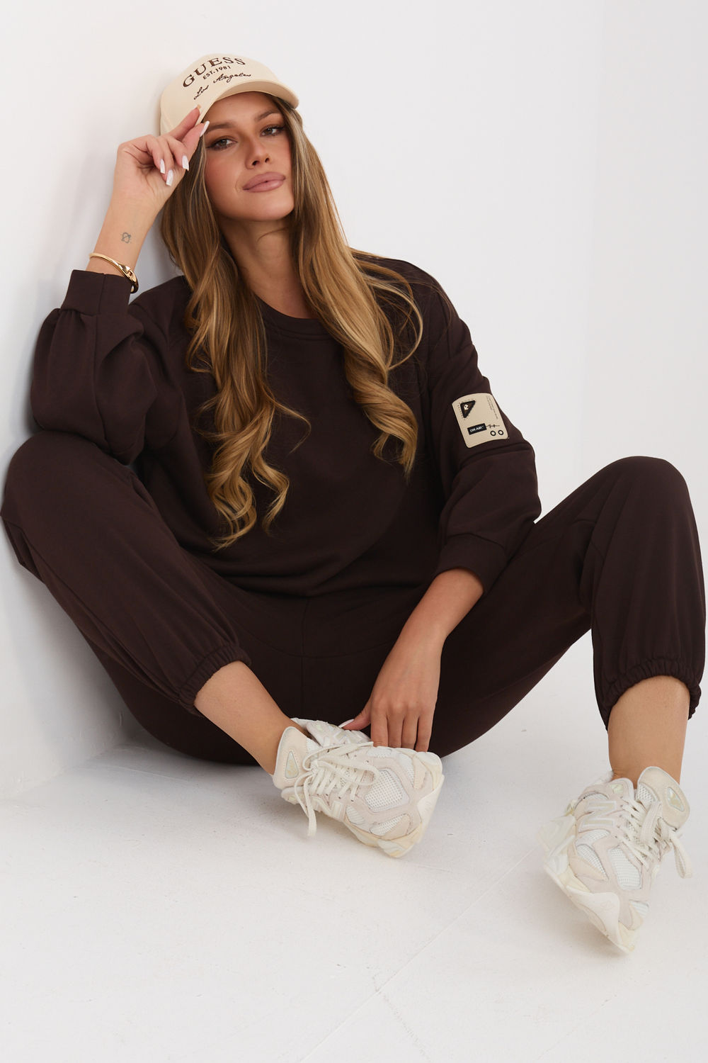 Rue Paris Dark Brown Long Sleeve Cotton Co-Ord Set - view 2