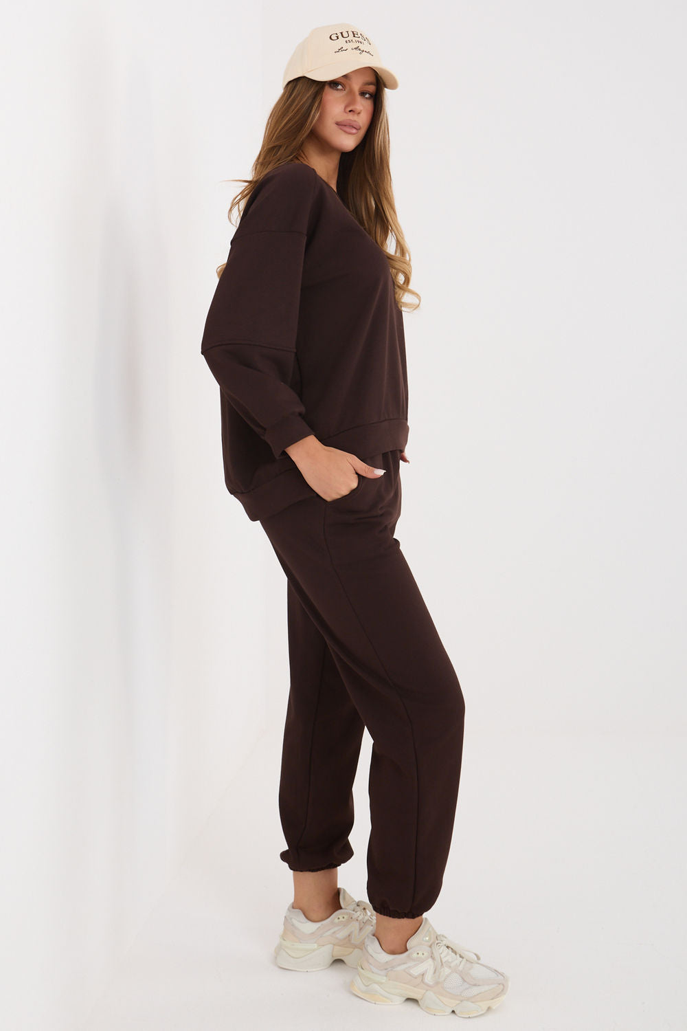 Rue Paris Dark Brown Long Sleeve Cotton Co-Ord Set - view 3