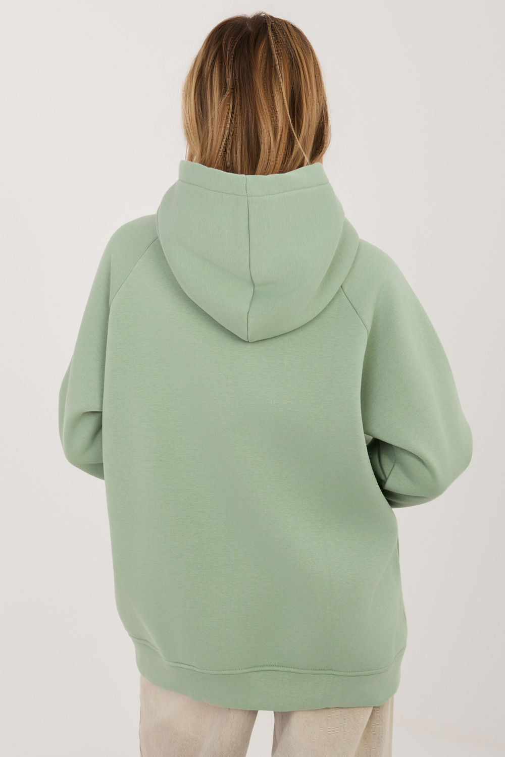 Rue Paris Pistachio Hooded Long Sleeve Sweatshirt - view 3